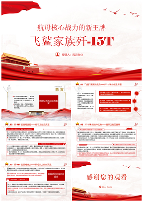航母核心战力歼15T主题党课PPT