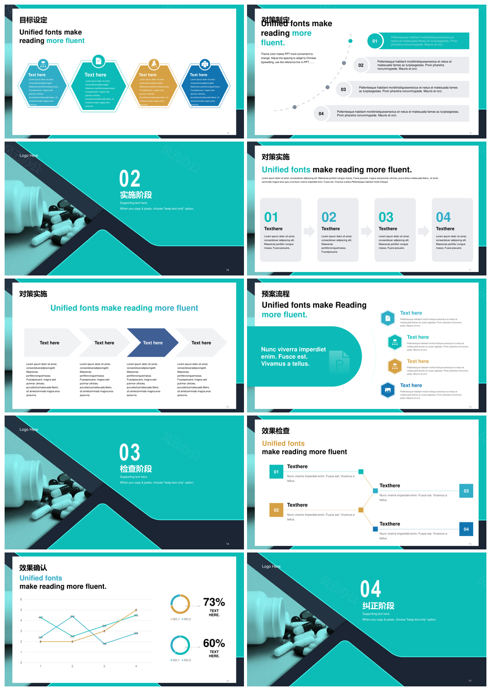 绿色现代医疗医生品管圈工作总结PPT模板