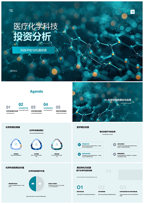 医疗化学科技投资风险机遇新药诊断靶向智能PPT模板