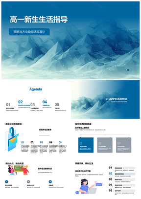 高一新生学习人际时间管理策略PPT模板