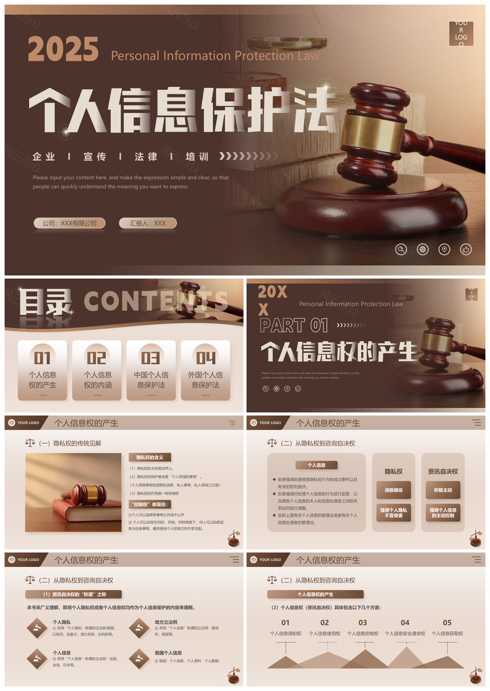 2025企业商务普法培训个人信息保护网络安全PPT模板