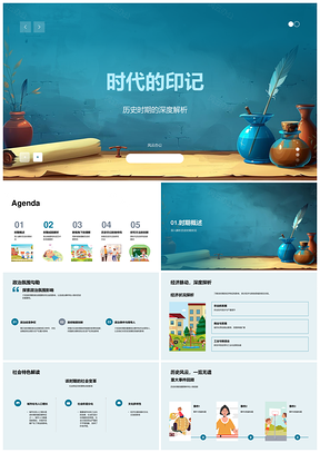 时代印记历史演进多维解析PPT模板
