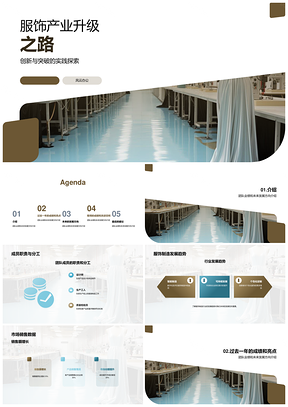 服饰制造团队年终总结趋势与销售数据PPT模板