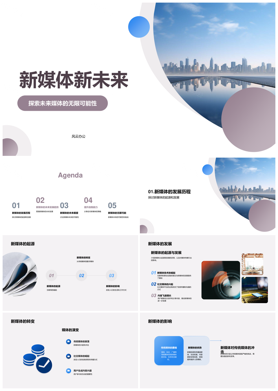 新媒体潜力引领未来城市变革创新PPT模板