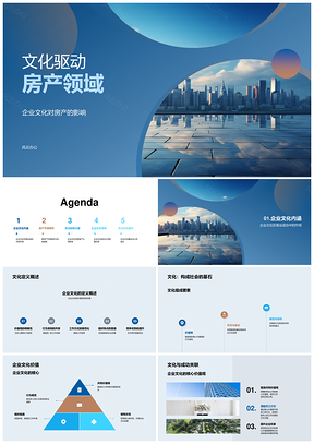 企业文化驱动房地产市场趋势与摩天大楼PPT模板