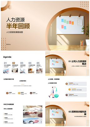 人力资源半年招聘培训福利优化提升满意度助力发展PPT模板
