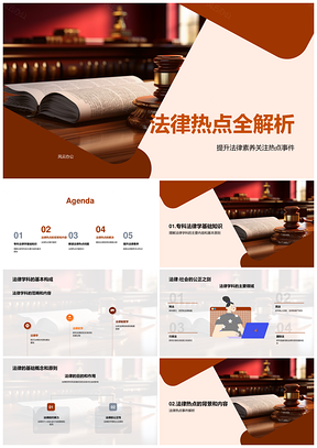 法律热点素养原则法槌解析PPT模板