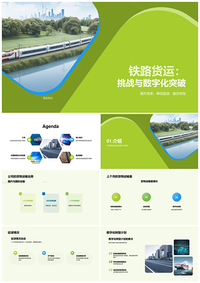 铁路货运数字化转型提效破延误增运量PPT模板