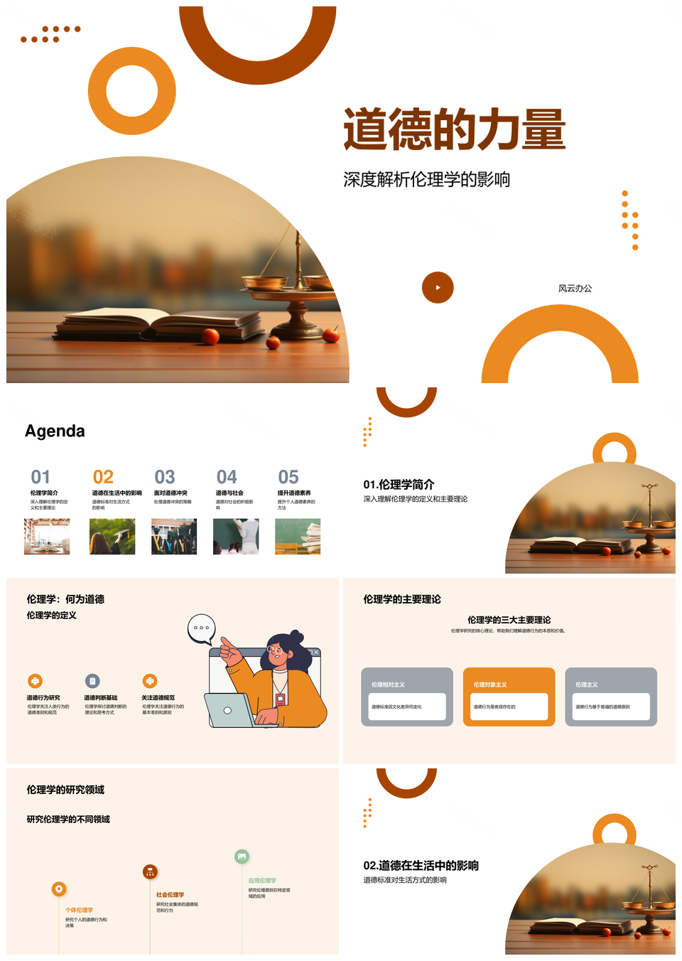 道德力量伦理学个人标准提升生活人际化解冲突PPT模板
