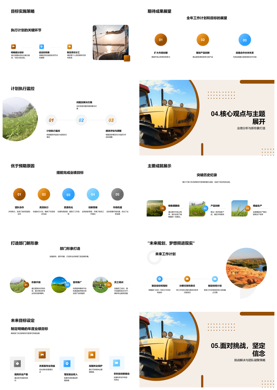 农耕新纪元全年计划业绩分析经验分享部门新形象麦田目标PPT模板