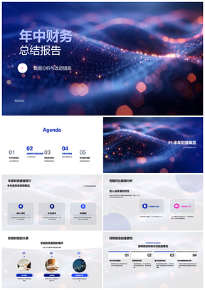 年中财务数据总结分析差异改进措施PPT模板