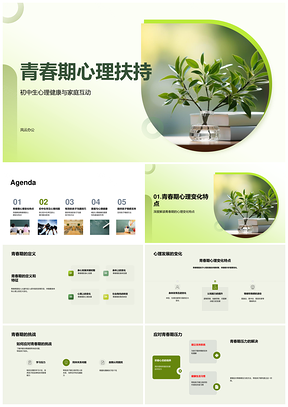 青春心理家庭学业同伴自我倾听书启PPT模板