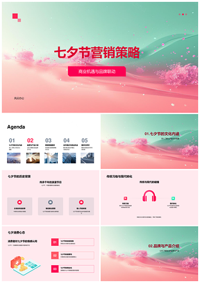 七夕品牌联动合作营销策略商业机遇产品策划PPT模板
