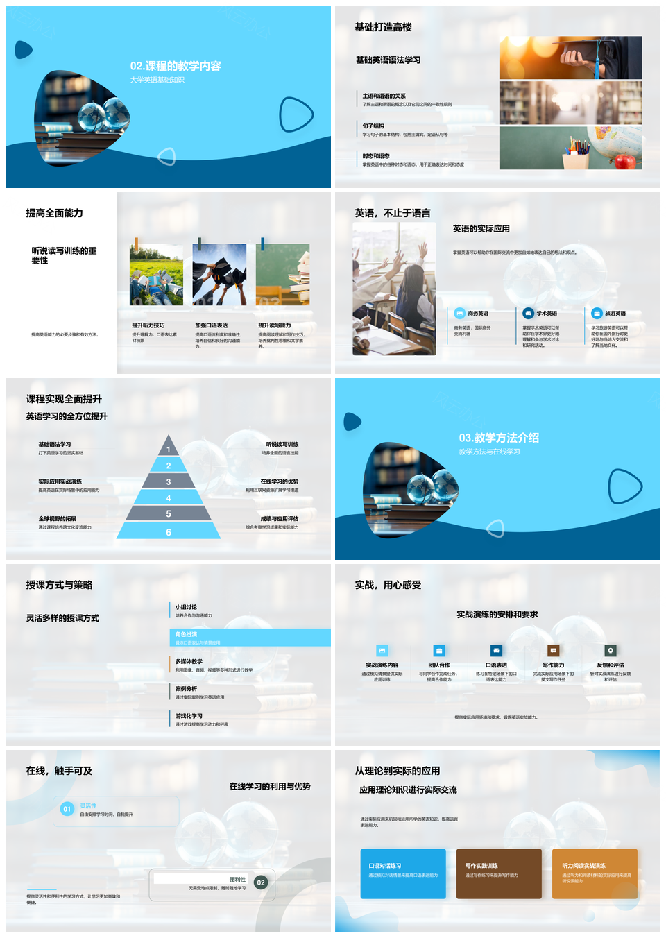 大学英语课程驱动全球化就业与个人发展PPT模板