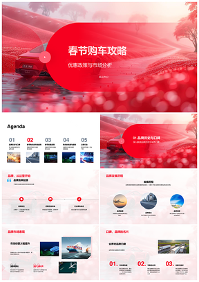 2025春节购车促销限时折扣市场分析攻略PPT模板