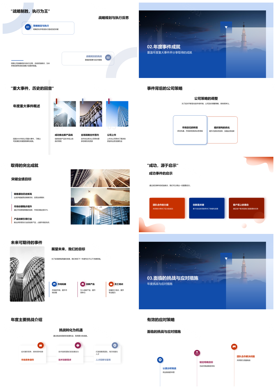 公司年度成果挑战战略策略与增长解析PPT模板