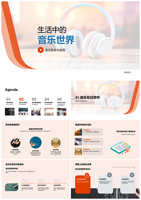 音乐应用生活影响健康情绪学习家庭PPT模板