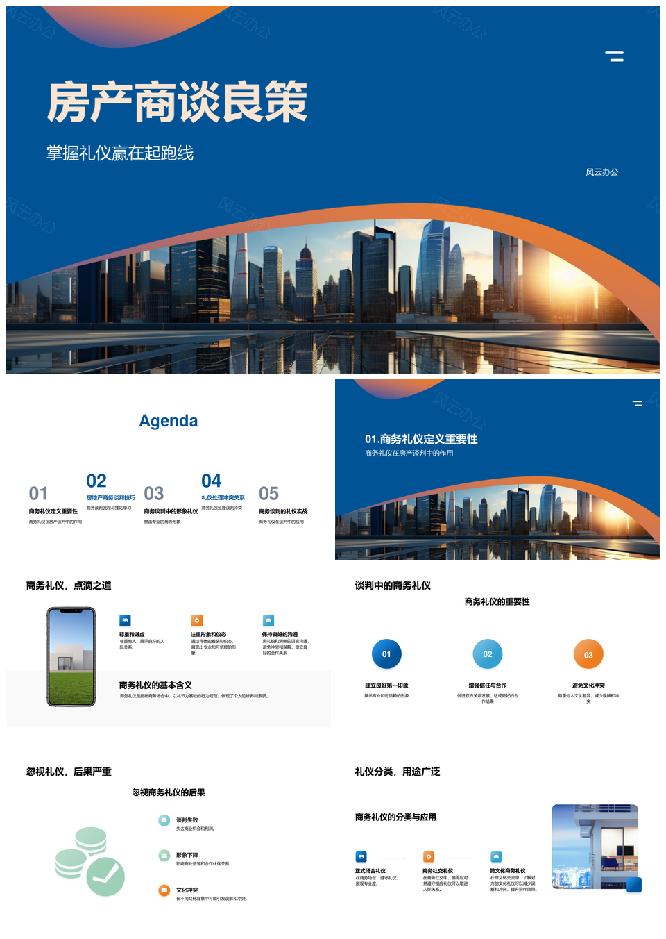 房地产商务谈判礼仪策略与技巧PPT模板