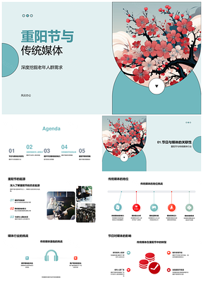 重阳节传统媒体聚焦老年需求节日特辑策略增强影响PPT模板