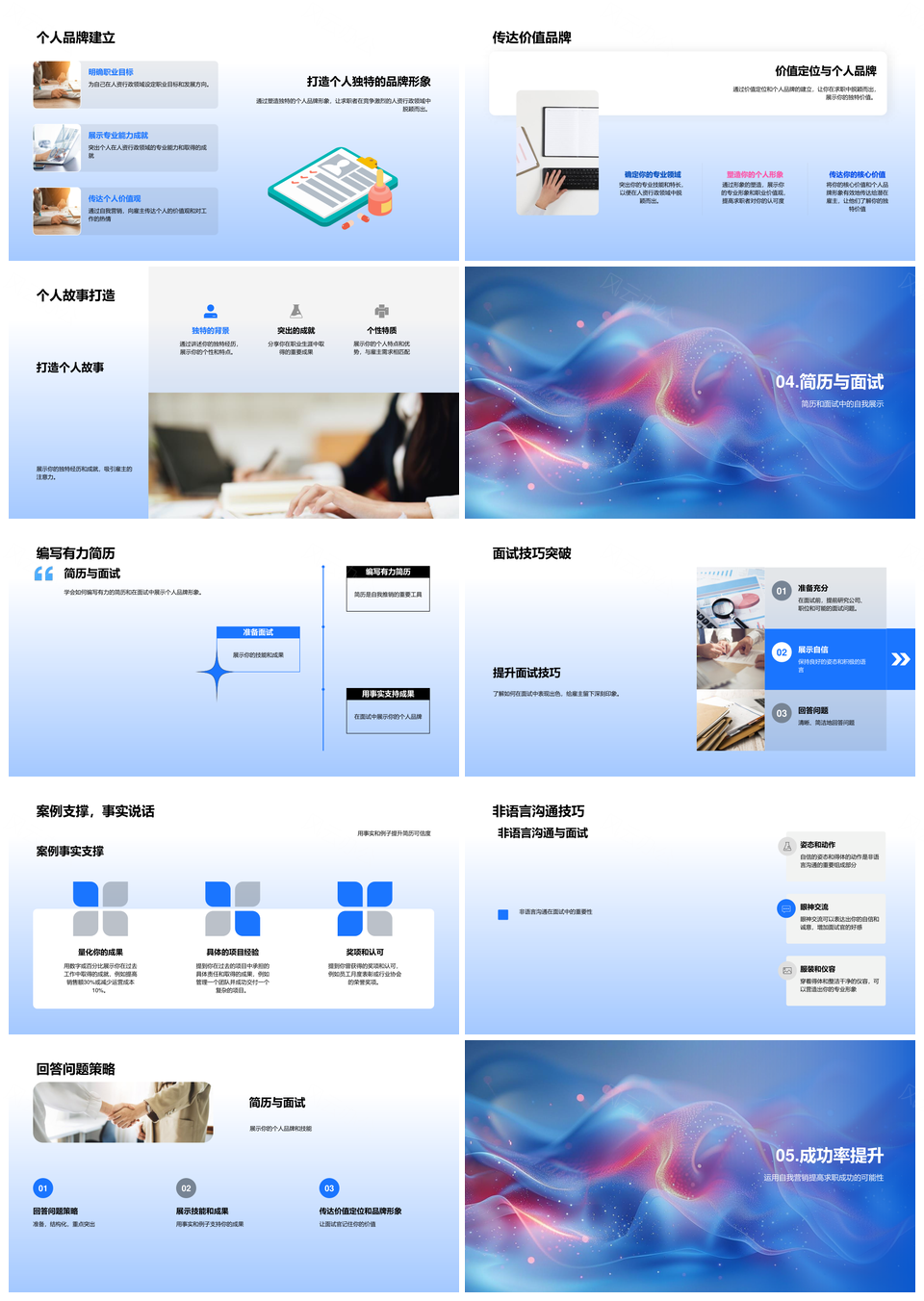 求职自我营销策略个人品牌技能成果展示PPT模板