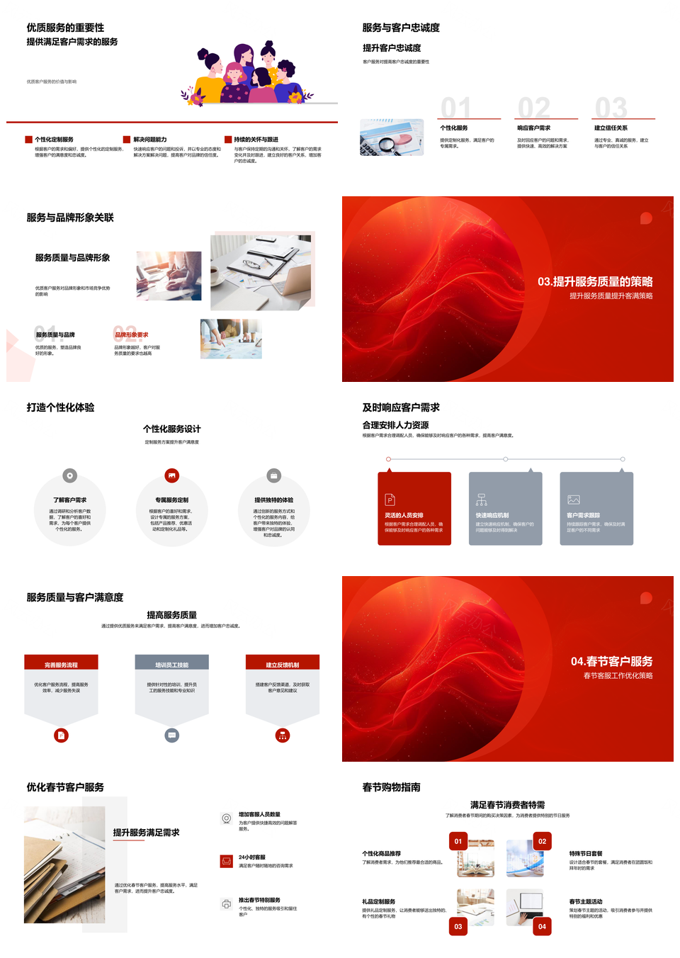 春节客服策略提升消费满意忠诚品牌营销需求服务PPT模板