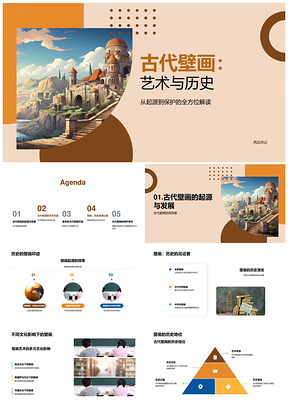 古代壁画艺术探源保护解析敦煌龙门历史文化PPT模板