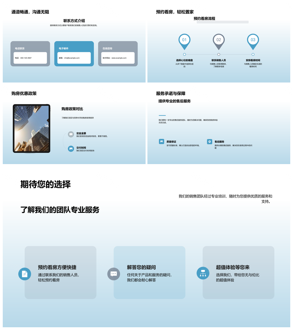 优质房源细致服务竞优摩天新品共赢PPT模板