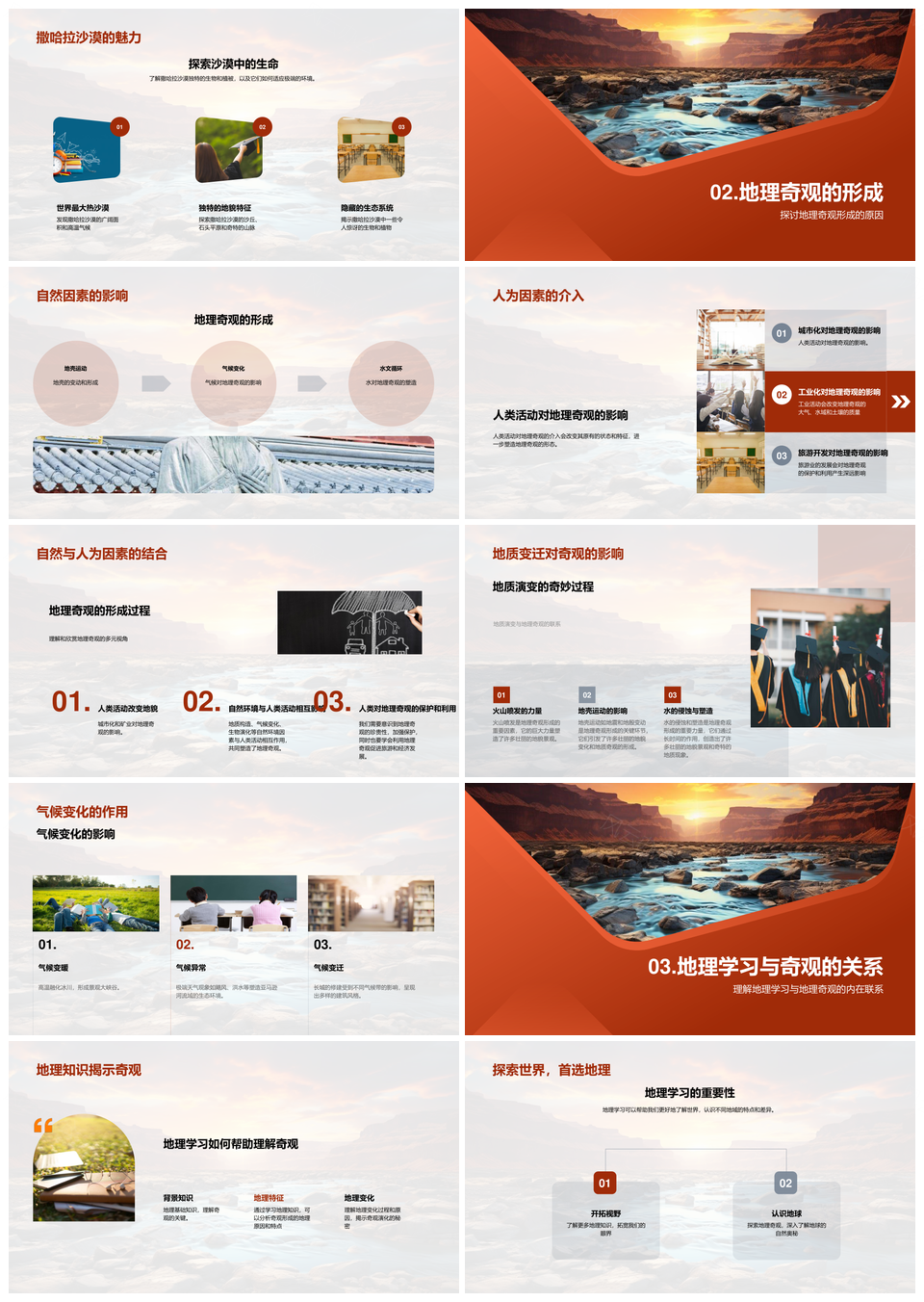 地理奇观自然人为因素与地质变迁探析PPT模板
