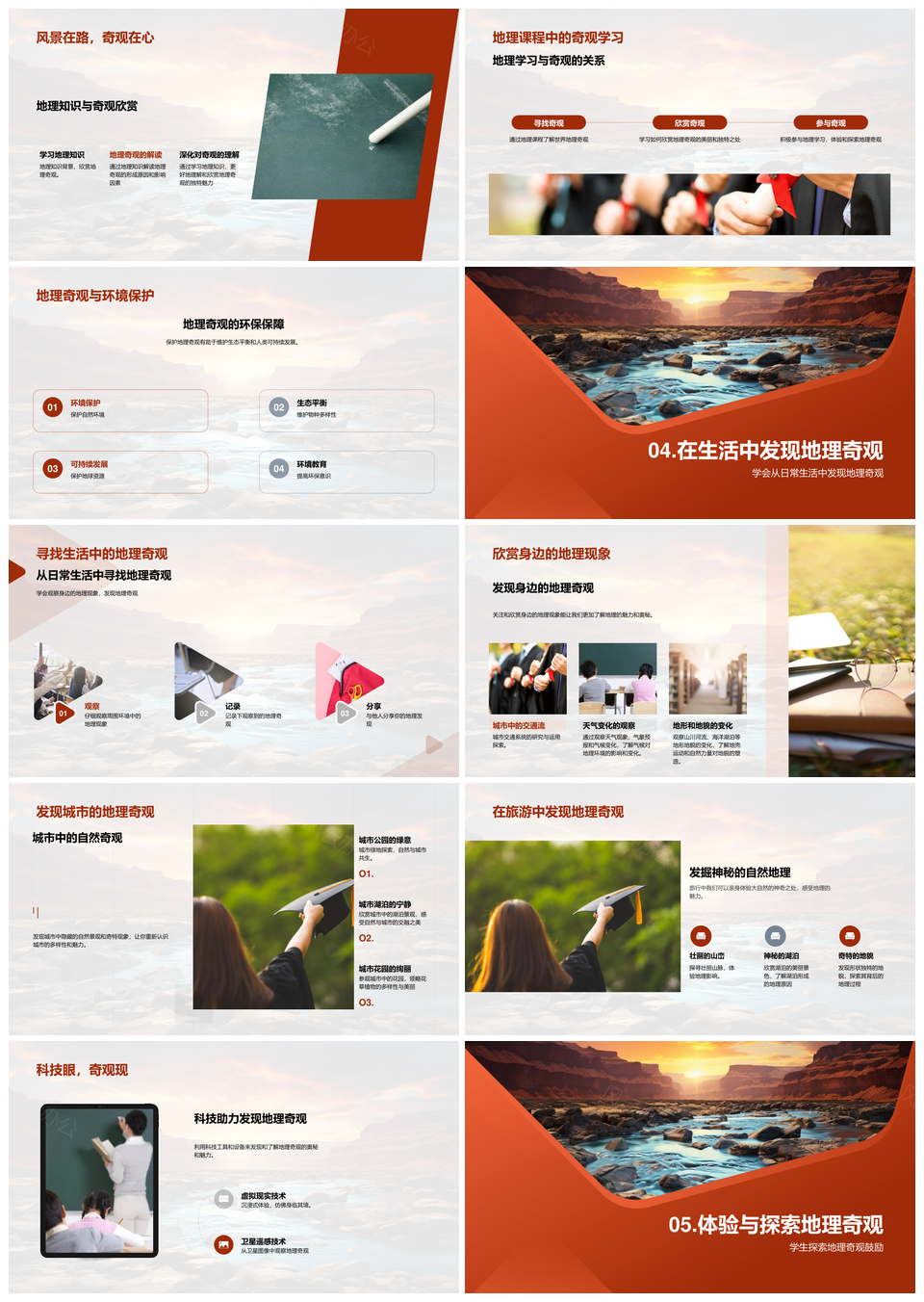 地理奇观自然人为因素与地质变迁探析PPT模板