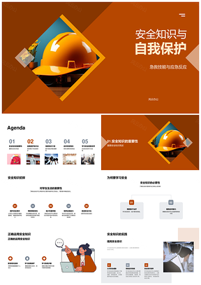 安全防护急救技能应急自救指南PPT模板