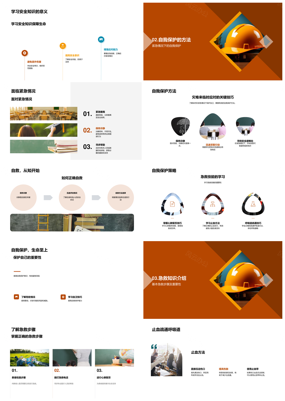 安全防护急救技能应急自救指南PPT模板
