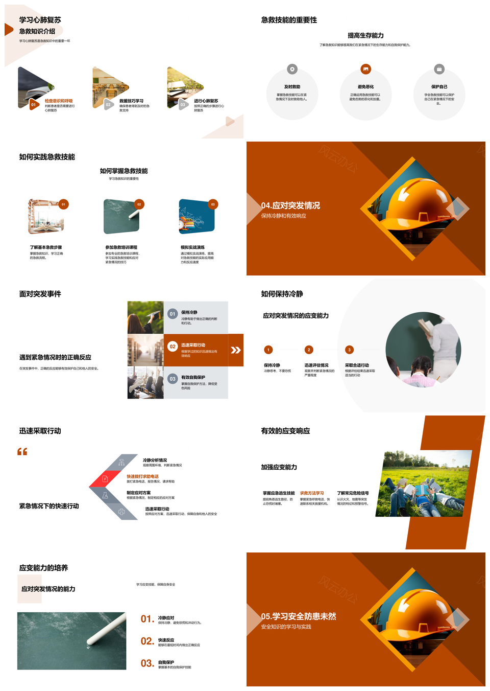安全防护急救技能应急自救指南PPT模板