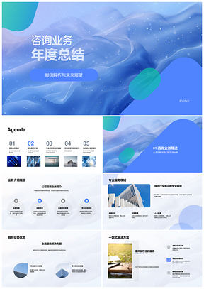 咨询业务年度总结案例解析未来展望优势服务PPT模板