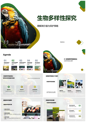 生物多样性保护策略与生态系统教育PPT模板
