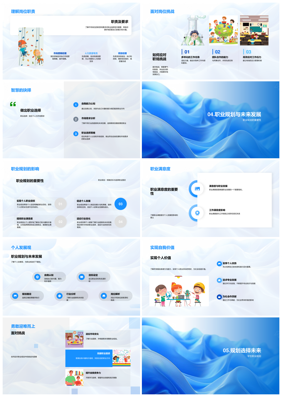 毕业生职业规划路径目标设定行业岗位解析PPT模板