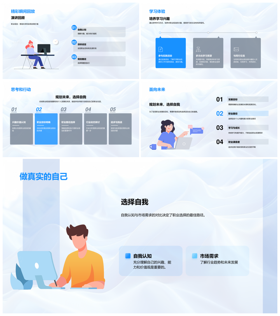 毕业生职业规划路径目标设定行业岗位解析PPT模板