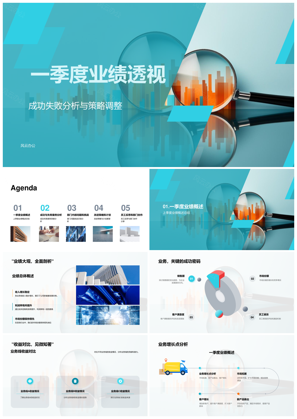 一季度业绩成败策略指标收益分析PPT模板
