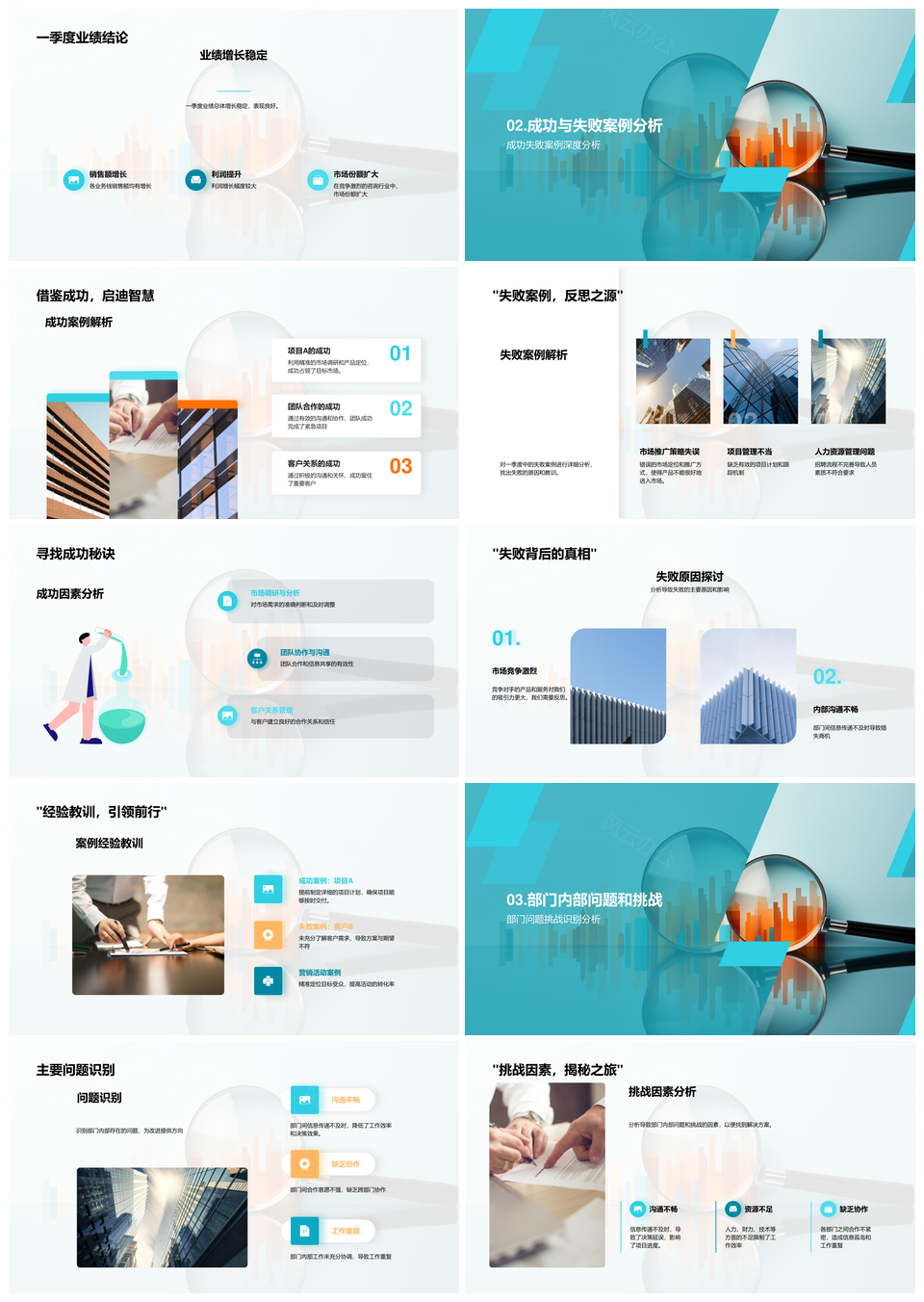 一季度业绩成败策略指标收益分析PPT模板
