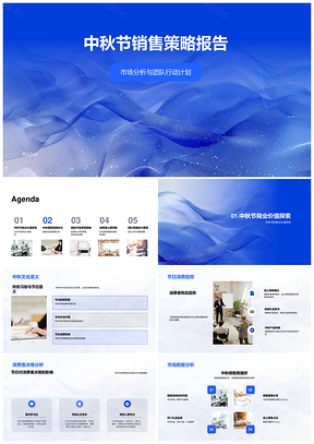 中秋销售策略市场竞对分析团队行动消费趋势PPT模板