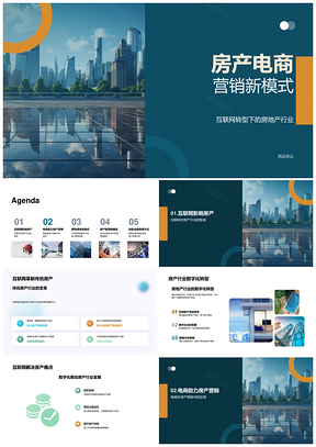 房产电商互联网转型一站式线上购房多重保障PPT模板