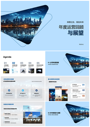 年度运营总体回顾市场扩张展望PPT模板