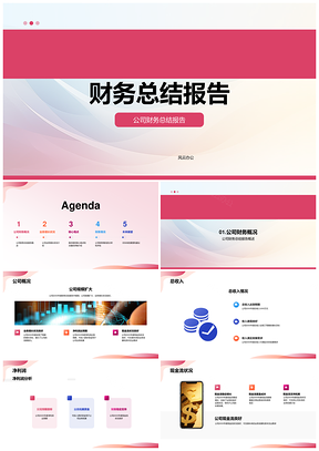 公司20XX年度财务总监高层总结总收入净利润渐变PPT模板