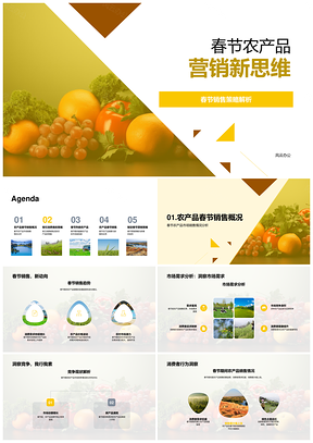 春节农产品营销策略优惠赠品新媒体推广PPT模板