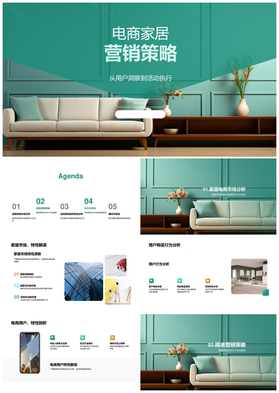 电商家居用户行为数据驱动精准营销策略PPT模板