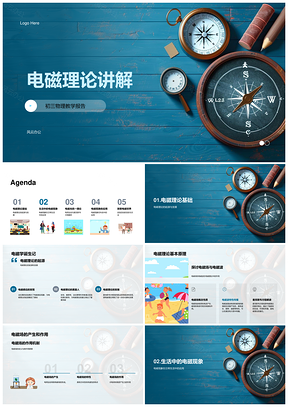2025初三物理电磁理论教学电磁场麦氏方程机电通信PPT模板