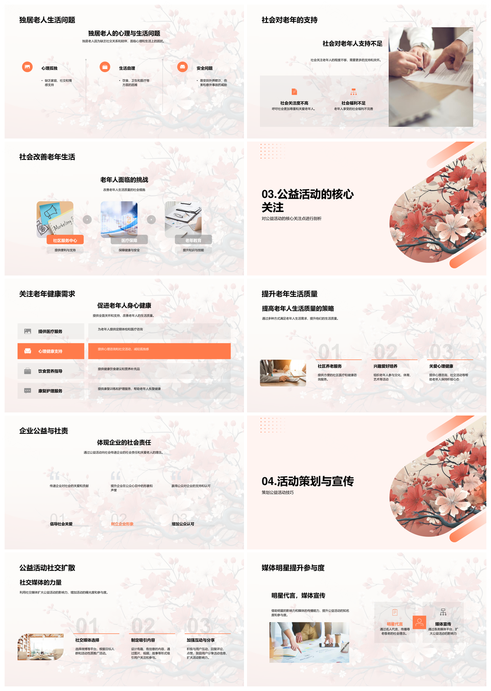 重阳文化尊老敬老提升老年关怀PPT模板