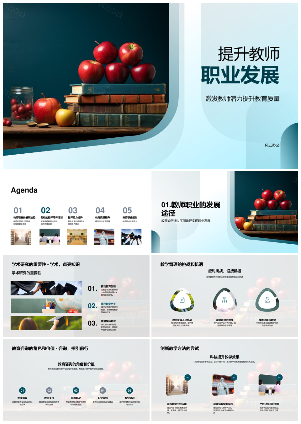 教师研修培训提升教育质量与管理PPT模板