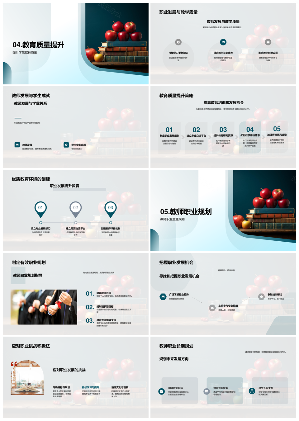 教师研修培训提升教育质量与管理PPT模板