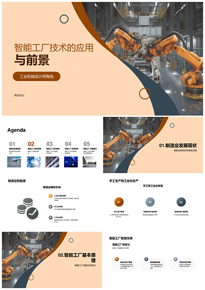 智能工厂技术应用与工业机械设计师挑战前景PPT模板