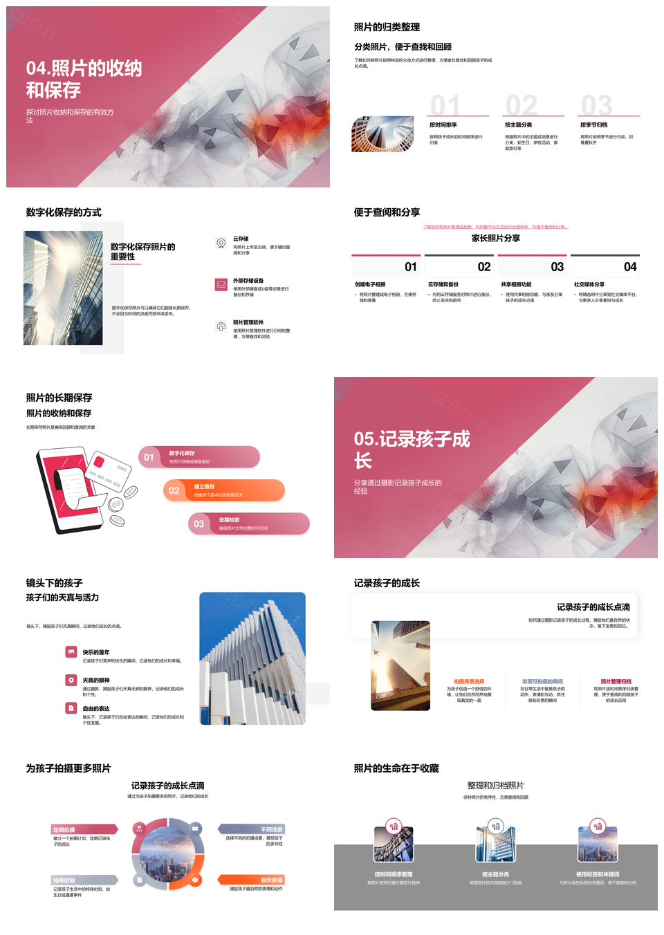 儿童成长摄影家长聚会记录珍藏家庭数字化讲座PPT模板